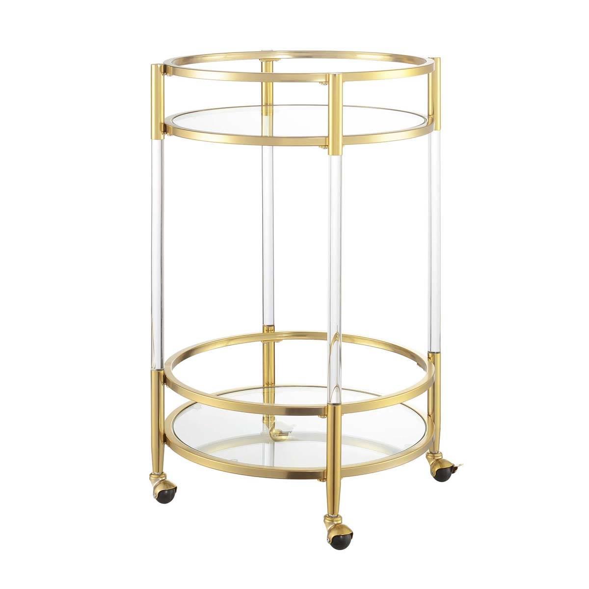Convenience Concepts Royal Crest 2-Tier Round Glass Bar Cart