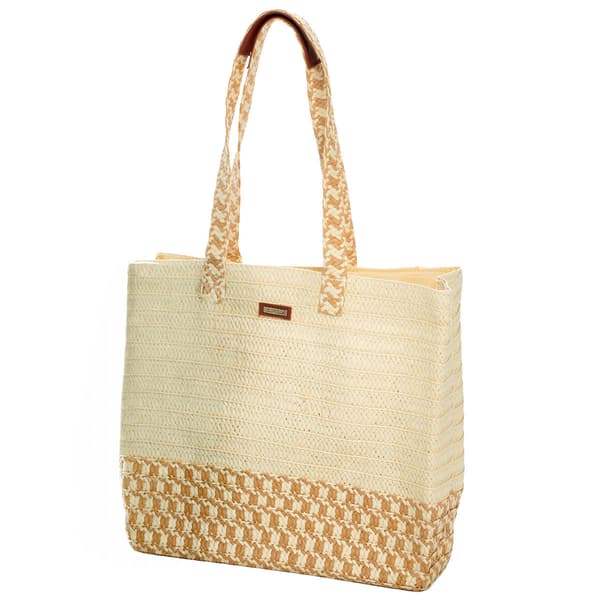 Sun ''N'' Sand Natural Straw Shoulder Tote - image 