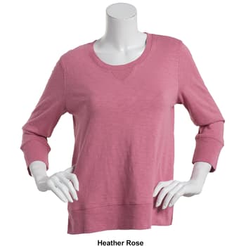 Petite Preswick & Moore 3/4 Sleeve Slub Tee - Boscov's