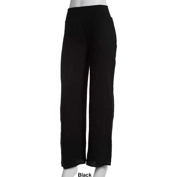 Juniors Jolie & Joy Crinkle Gauze Smock Waist Palazzo Pants