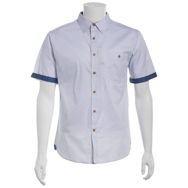 Mens Campia Short Sleeve Cotton Spandex Button Down Shirt - Copen - image 