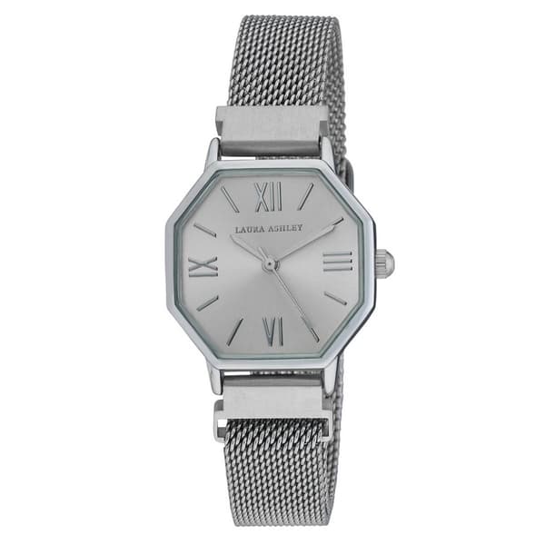 Womens Laura Ashley&#40;R&#41; Hexagon Mesh Bracelet Watch - LA2055SS - image 
