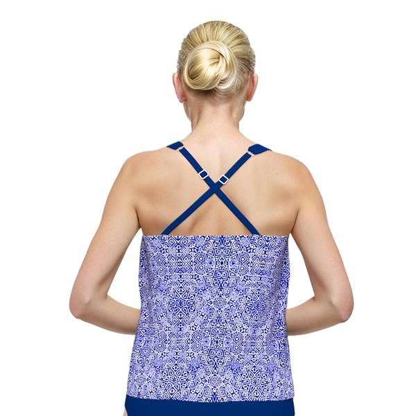 Womens American Beach Mini Twily Flyaway Tankini Swim Top - Boscov's