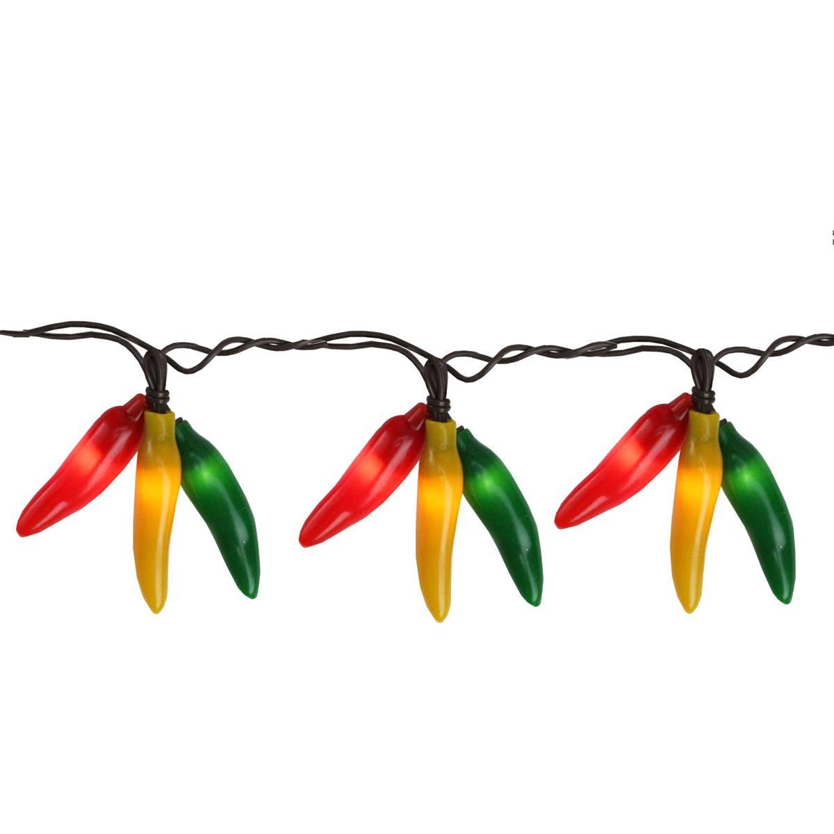 Northlight Seasonal 36-Count Chili Pepper Cluster String...