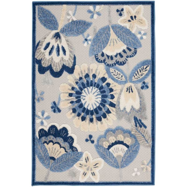 Nourison Aloha Floral Contemporary Indoor/Outdoor Area Rug