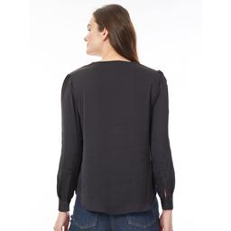 Womens Jones New York Long Sleeve Textured Charm Utility Blouse