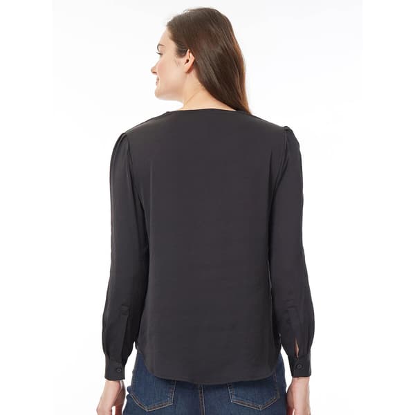 Womens Jones New York Long Sleeve Textured Charm Utility Blouse