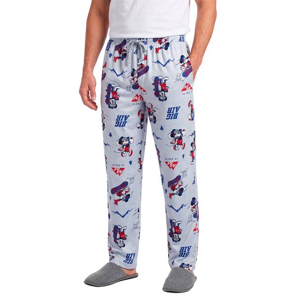 Mens Disney Snowboard Mickey Silky Fleece Pajama Pants