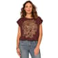 Womens Democracy Cap Sleeve Round Neck Floral Blouse - image 1
