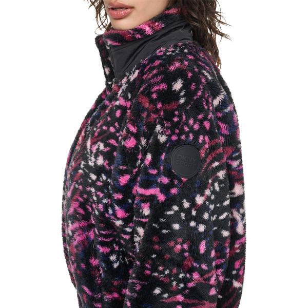 Womens DKNY Sport Tiger Mock Neck Faux Fur Jacket
