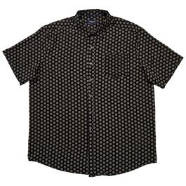 Mens Big & Tall Visitor Stretch Button Down Shirt - Black/Taupe