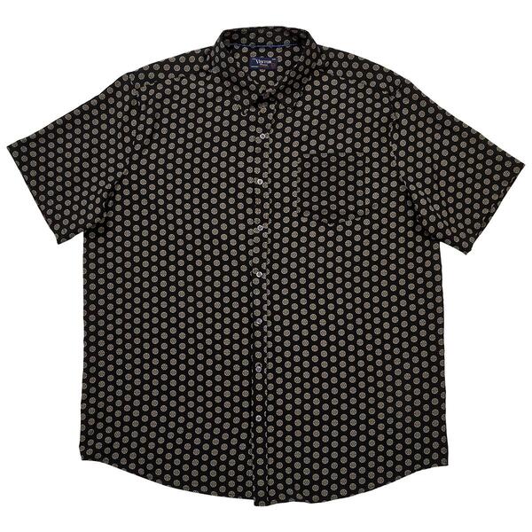 Mens Big & Tall Visitor Stretch Button Down Shirt - Black/Taupe - image 