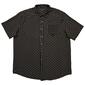 Mens Big & Tall Visitor Stretch Button Down Shirt - Black/Taupe - image 1