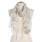Womens Renshun Sheer Ivory Floral Oblong Scarf - image 1