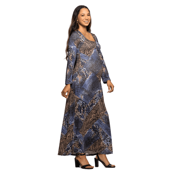 Womens 24/7 Comfort Apparel Animal Maternity Maxi Dress