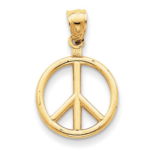 Gold Classics(tm) 14kt. Gold Polished Peace Sign Charm - image 