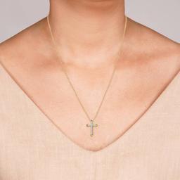 Nova Star® 1/10ctw. Lab Grown Diamond Gold Cross Pendant