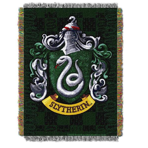 Northwest Harry Potter Slytherin Shield Woven Tapestry Throw - image 
