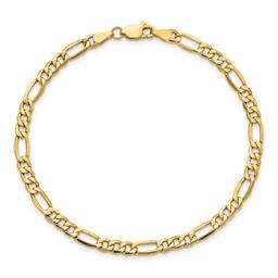 Mens Gold Classics(tm) 4.40mm. 14k Semi Solid Figaro Chain Bracelet