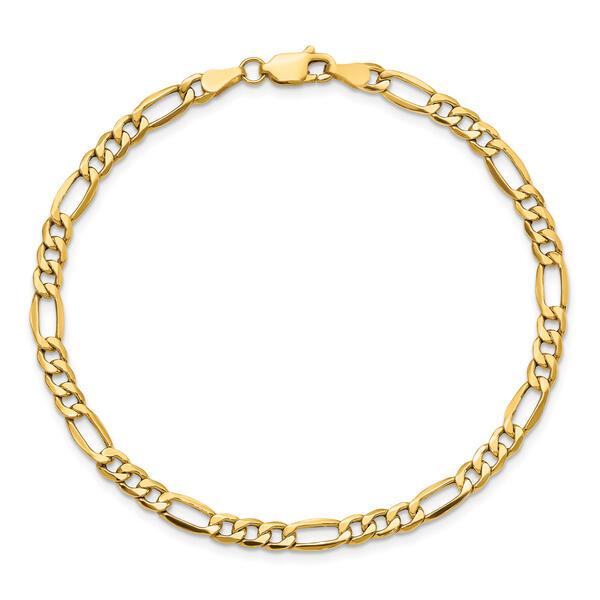 Mens Gold Classics&#40;tm&#41; 4.40mm. 14k Semi Solid Figaro Chain Bracelet - image 