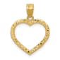 Gold Classics(tm) 14kt.  Textured Cut-out Heart Pendant - image 1