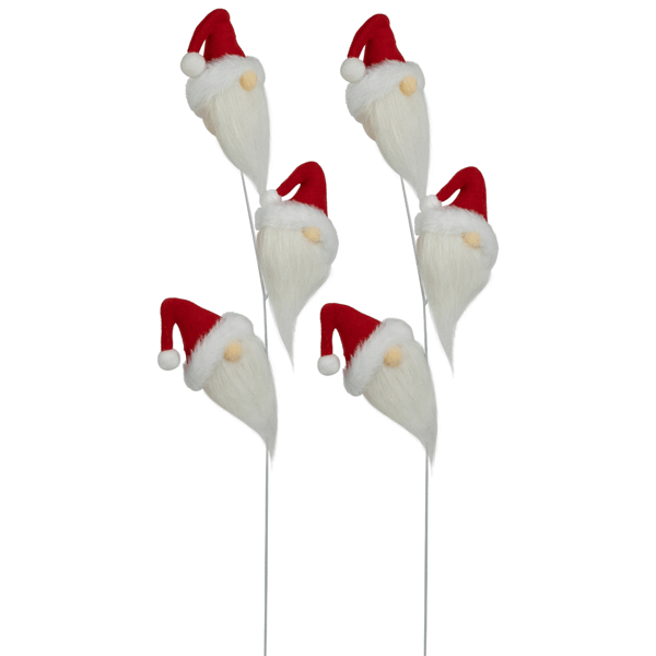 Northlight Red & White Santa Gnome Christmas Picks - Set of 2