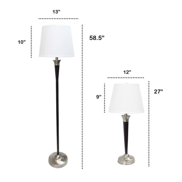 Lalia Home Perennial Modern Sonoma 3pc. Metal Lamp Set
