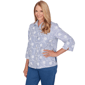 Petite Alfred Dunner Classics 3/4 Sleeve Pinstripe Blouse - image 3
