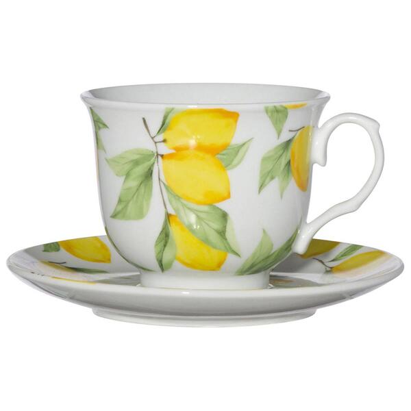 Home Essentials Lemon Chintz Teacup & Saucer - image 