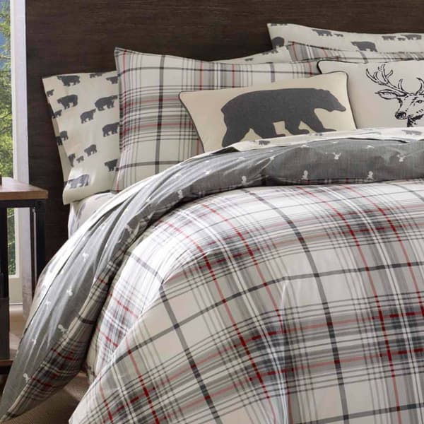 Eddie Bauer Alder Plaid 180 Thread Count Duvet Cover Set