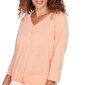 Petite Hearts of Palm All Sun and Games Tie Hem Henley Blouse - image 5