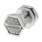 Mens Lynx Stainless Steel Mano Stud Hex White Diamond Earring - image 1