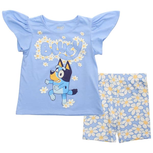 Girls (4-6x) Bluey Daisy Tee & Bike Short Set - image 