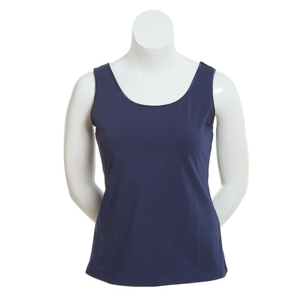 Womens Preswick &amp; Moore Solid Knit Satin Trim Tank Top - image 