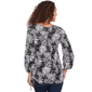 Petite Ruby Rd. Bali Bliss Monotone Palms Puff Print Side Tie Top - image 2