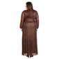 Plus Size R&M Richards Long Sleeve Crinkle Wrap Evening Dress - image 2