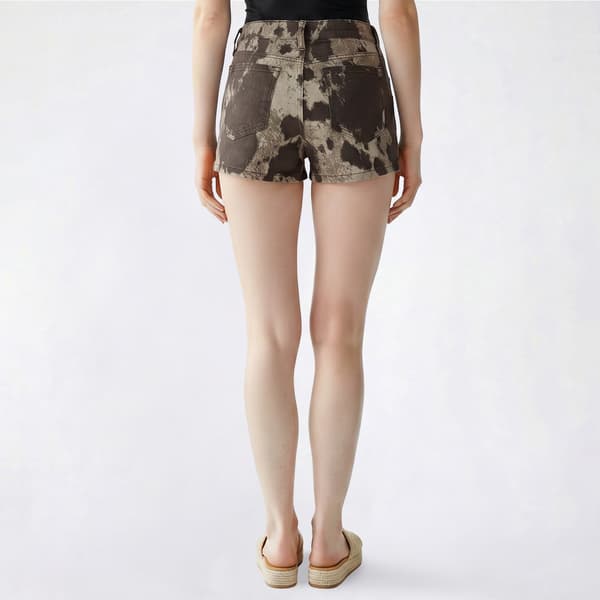Juniors YMI® Bull Denim Mid Rise Cow Printed Shorts