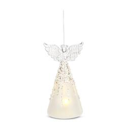 K&K Interiors Frosted & Beaded Glass LED Angel