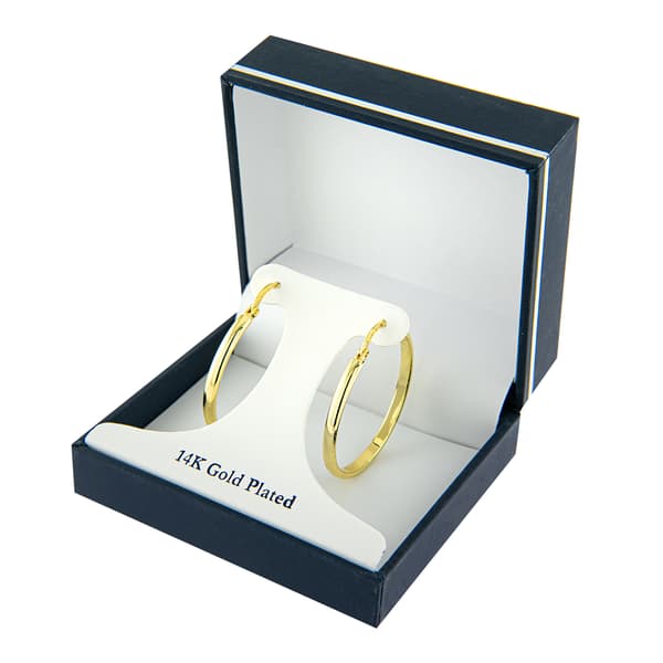 Gold Over Fine Silver Plated 32mm Hoop Earrings