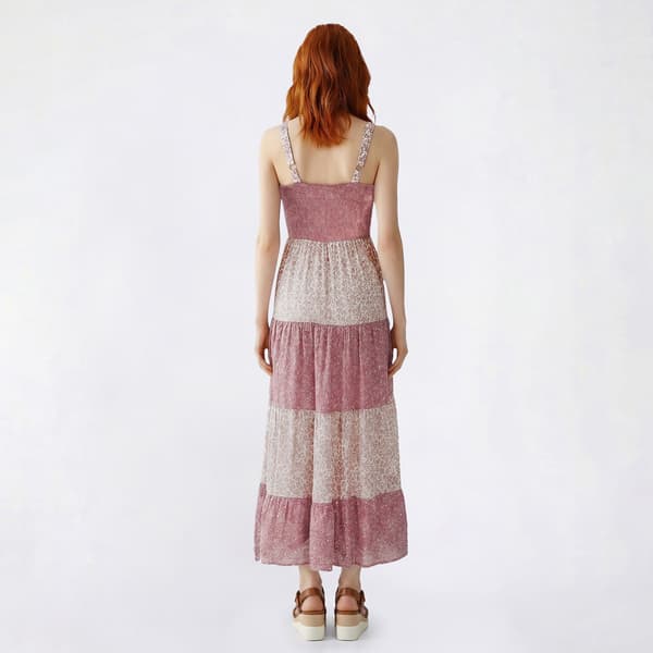 Juniors No Comment Mix Floral Tier Maxi Dress with Bust Cup