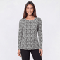 Womens Preswick & Moore(R) Long Sleeve Floral Leaf Tee - image 1