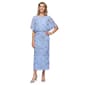 Petite SLNY Mesh Sequin Blouson Tea Length Dress - image 1