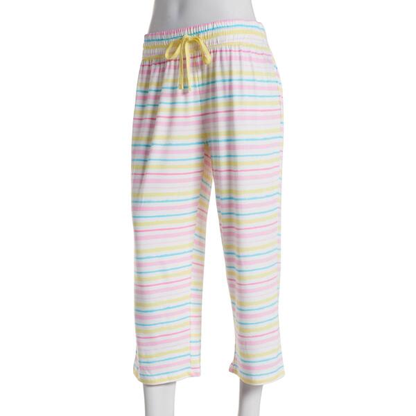 Petite Hanes&#40;R&#41; Stripe Poly Spandex Capri Pajama Pants - image 