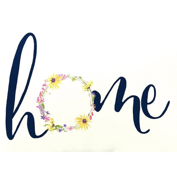 Jordan Manufacturing Home Flower Wreath Lumbar Throw Pillow