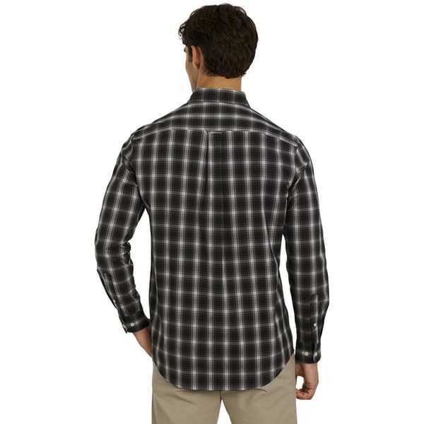 Mens Chaps Long Sleeve Plaid Button Down Shirt - Black Sand