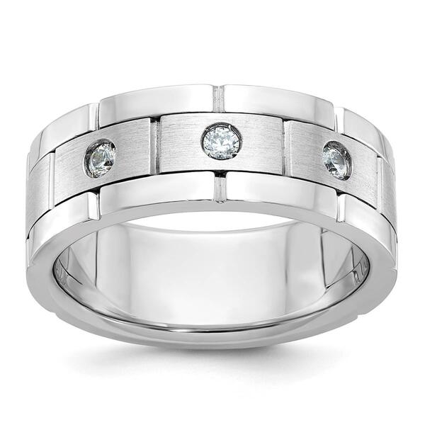 Mens Gentlemens Classics&#40;tm&#41; 14kt. White Gold 1/6ctw. Diamond Ring - image 