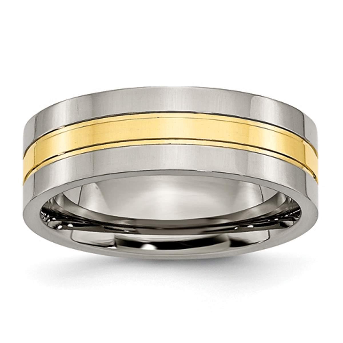 Mens Endless Affection™ 7mm Two-Tone Grooved Band