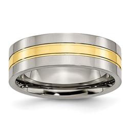 Mens Endless Affection(tm) 7mm Two-Tone Grooved Band