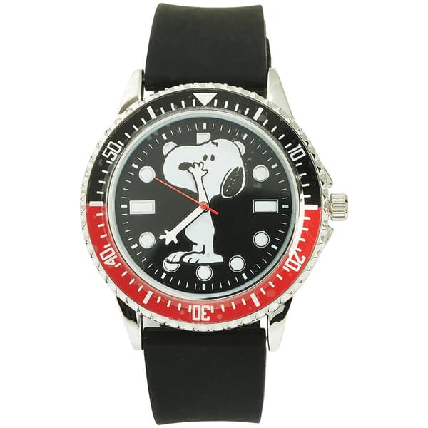 Mens Peanuts(tm) Snoopy Bezel Rubber Strap Watch - PEA9008 - image 