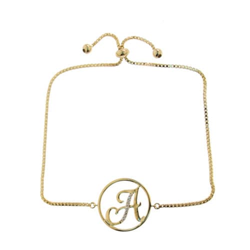 Accents by Gianni Argento Diamond Plated Initial A Gold...